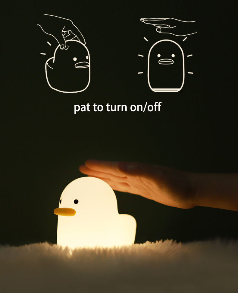 Cute Duck Shape Silicone Soft Touch Sensor Sleep Night Light for Kids Children Gift